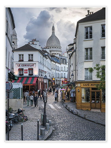 Poster Straßen von Montmartre und Sacré-Cœur