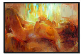 Gerahmter Kunstdruck The light of the curtains