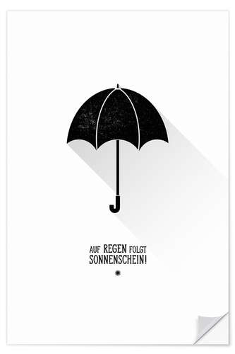 Wall sticker Umbrella - The sun will always shine after the rain.