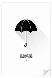 Wall sticker Umbrella - The sun will always shine after the rain.