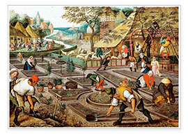 Wandbild  Die vier Jahreszeiten, Frühling - Pieter Brueghel d.J.