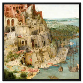 Gerahmter Kunstdruck Turmbau von Babel (Detail)