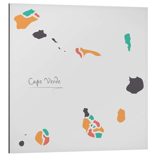 Aluminium print Cape Verde map modern abstract with round shapes