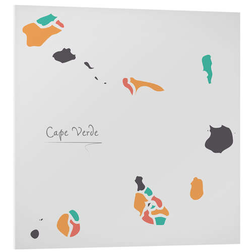 Foam board print Cape Verde map modern abstract with round shapes