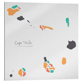 Gallery print Cape Verde map modern abstract with round shapes