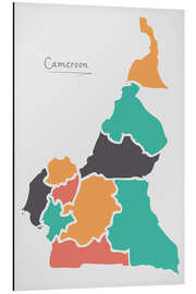 Tableau en aluminium Carte moderne du Cameroun