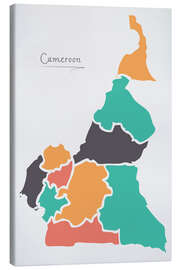 Canvas print Cameroon map modern abstract with round shapes