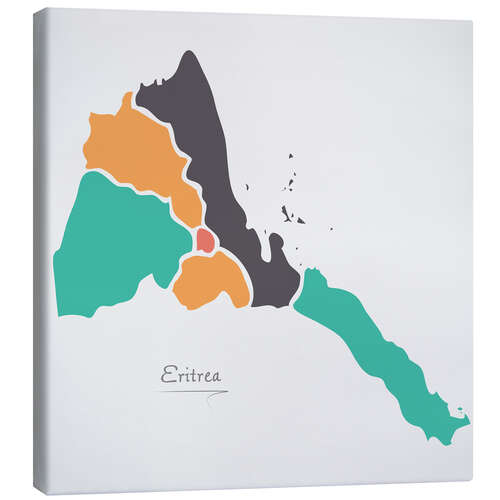 Canvas-taulu Eritrea map modern abstract with round shapes