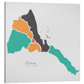 Magnettafel Eritrea Landkarte modern abstrakt mit runden Formen