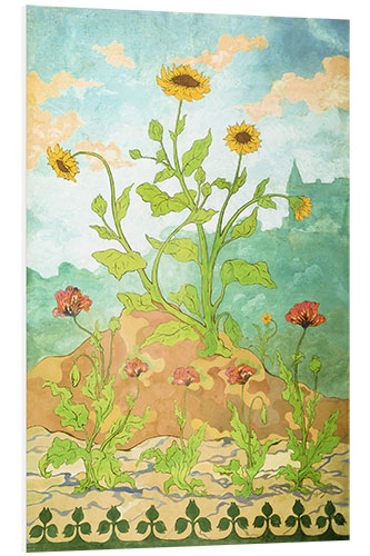 Foam board print Sunflowers and Poppies