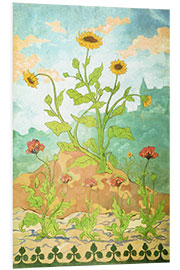 Foam board print Sunflowers and Poppies