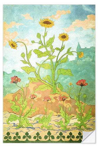 Wall sticker Sunflowers and Poppies