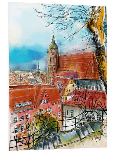 Tableau en PVC Pirna, View to the Church of St. Mary