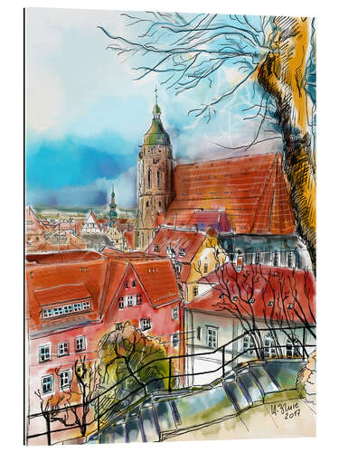 Gallery Print Pirna, Blick zur Marienkirche