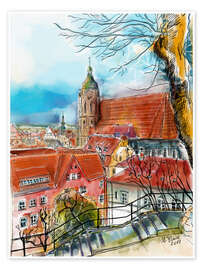 Wall print  Pirna, View to the Church of St. Mary - Hartmut Buse