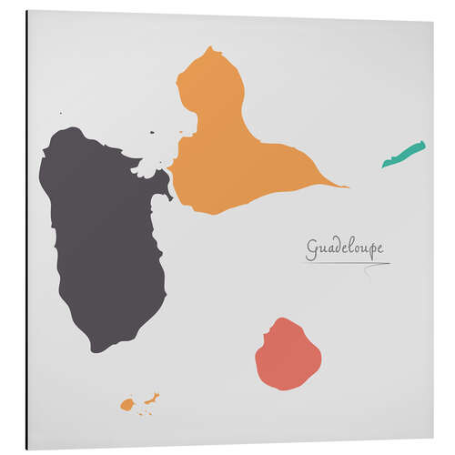 Aluminiumsbilde Guadeloupe map modern abstract with round shapes