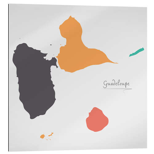 Stampa su plexi-alluminio Guadeloupe map modern abstract with round shapes