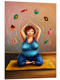 Foam board print Fat woman doing yoga