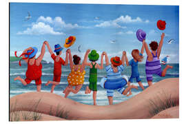 Magnettafel Strandparty, Regenbogen Szene