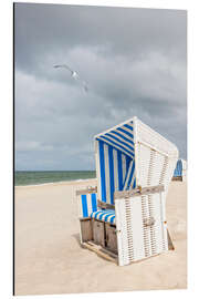 Alubild Möwe und Strandkorb auf Sylt