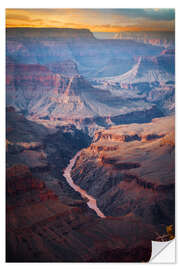 Selvklebende plakat Amazing Sunrise of the Grand Canyon