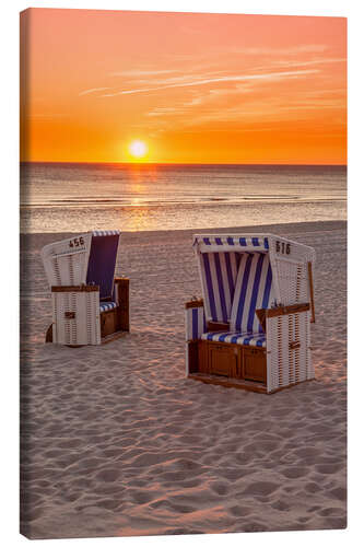 Canvas print Sunset at the Baltic Sea Beach