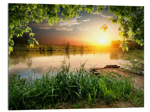 Gallery print Quiet fishing lake in the evening