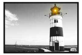 Gerahmter Kunstdruck Einsamer Leuchtturm