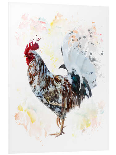 Foam board print Digital Painting of a Colourful Rooster