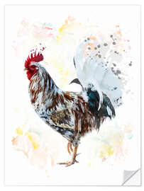 Selvklebende plakat Digital Painting of a Colourful Rooster