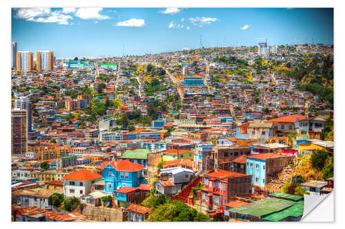 Selvklebende plakat UNESCO Verdensarvsby Valparaiso Valparaiso