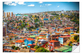 Selvklebende plakat UNESCO Verdensarvsby Valparaiso Valparaiso