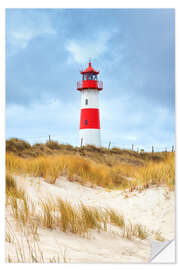 Selvklebende plakat Fyr ved Ellenbogen, Sylt, Tyskland