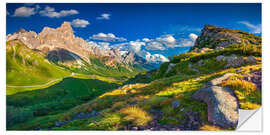 Wandsticker Panoramablick auf den Pale di San Martino