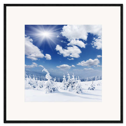 Impression artistique encadrée Paysage d'hiver