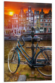 Gallery print Bicycle in the glowing sunset