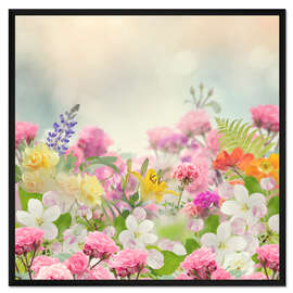 Gerahmter Kunstdruck Wilde Blumenpracht