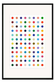 Gerahmter Kunstdruck Damien Tribute - Bunte Polkadots