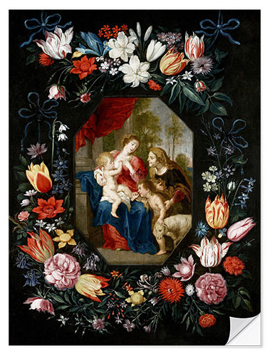 Självhäftande poster The Virgin Mary and the Christ Child