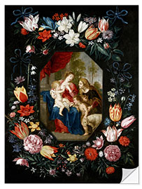 Selvklæbende plakat The Virgin Mary and the Christ Child