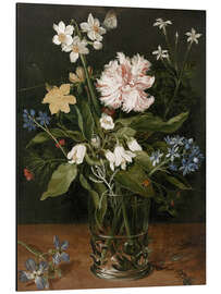 Aluminium print Still Life with Flowers in a Glass Vase