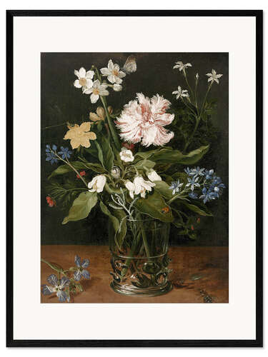 Framed art print Still Life with Flowers in a Glass Vase