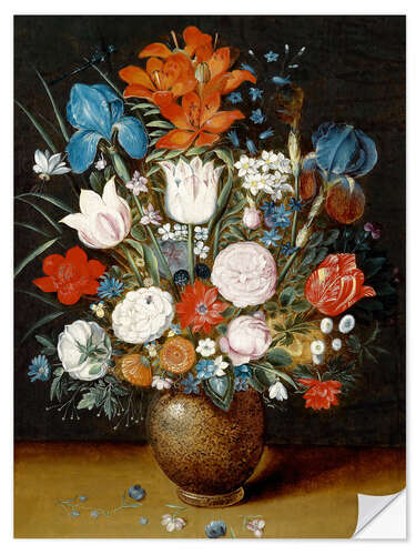 Muursticker Bouquet of flowers in a vase 