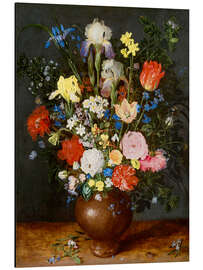 Aluminium print Bouquet of flowers in clay vase