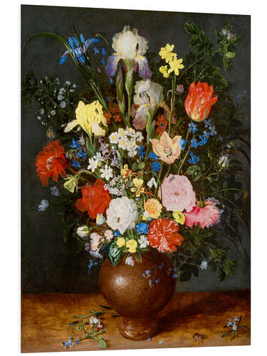 Foam board print Bouquet of flowers in clay vase