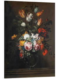 Aluminium print Bouquet of flowers in a Venetian glass vase