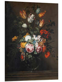 Foam board print Bouquet of flowers in a Venetian glass vase