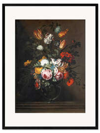 Inramat konsttryck Bouquet of flowers in a Venetian glass vase