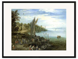 Gerahmter Kunstdruck Flussufer