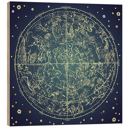 Stampa su legno Mappa delle stelle